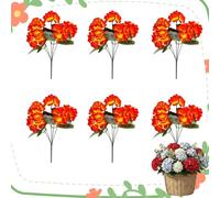 XKrmp Spring Porch Refresh Artificial Hydrangea Flowers, UV Resistant Silk Floral Stems for Outdoor Planters, 16-Inch Faux Fake Plants for Window Box, Garden & Home Wedding Decor, 6/8/10 Pcs (D,6Pcs)