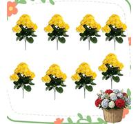 XKrmp Spring Porch Refresh Artificial Hydrangea Flowers, UV Resistant Silk Floral Stems for Outdoor Planters, 16-Inch Faux Fake Plants for Window Box, Garden & Home Wedding Decor, 6/8/10 Pcs (B,8Pcs)