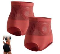 XKrmp Thermogenic Fat Burning Sculpting Shorts-High Waist Tummy Control Shapewear,Seamless Butt Lifting Yoga Pants for Women (Red-2Pcs,L)