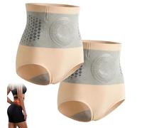 XKrmp Thermogenic Fat Burning Sculpting Shorts-High Waist Tummy Control Shapewear,Seamless Butt Lifting Yoga Pants for Women (Nude-2Pcs,L)