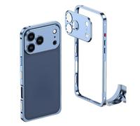 XKrmp Ultra-Thin Metal Frame Heat Dissipation Case with Lens Protector for iPhone Series - Slim Hard Titanium Shockproof Design & Detachable Metal Lens Cover Seahorse Buckle (#7,for iPhone 16)