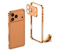 XKrmp Ultra-Thin Metal Frame Heat Dissipation Case with Lens Protector for iPhone Series - Slim Hard Titanium Shockproof Design & Detachable Metal Lens Cover Seahorse Buckle (#2,for IPone 17 Pro)
