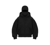 XKrmp Unisex Style Balaclava Hoodie, Fleece-Lined Hooded Sweatshirt , Zip Up Hoodie with Mask for Hip-Hop Fashion (A,XL)