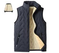 XKrmp Unisex Winter Warm Casual Sleeveless Quilted Vest with Fleece Lining, Fall Winter Warm Sleeveless Zip Up Coat with Pockets (Gray,3XL)