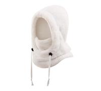 XKrmp Winter Hats for Kids Fleece Balaclava Ski Mask Adjustable Windproof Face Cover Thermal Neck Warmer for Boys Girls 3-12Y (White)