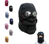 XKrmp Winter Thermal Trapper Hat with Goggles & Mask, Windproof Coldshield Hat Men Women, Warm Fleece Ski Cap (A)