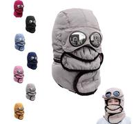 XKrmp Winter Thermal Trapper Hat with Goggles & Mask, Windproof Coldshield Hat Men Women, Warm Fleece Ski Cap (F)