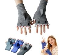 XKrmp Winter Warm Crochet Shark Fingerless Gloves Cute Knitted Shark Bite Mittens Thermal Soft Typing Hand Warmer for Women Men (#2)