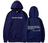 XKrmp You Are Enough Unisex Hoodie, The Hope Hoodie, Oversized Aesthetic Graphic Sweatshirt Pullover Top, for Everyday Comfort (#1,S)