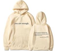 XKrmp You Are Enough Unisex Hoodie, The Hope Hoodie, Oversized Aesthetic Graphic Sweatshirt Pullover Top, for Everyday Comfort (#3,3XL)
