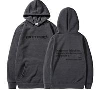 XKrmp You Are Enough Unisex Hoodie, The Hope Hoodie, Oversized Aesthetic Graphic Sweatshirt Pullover Top, for Everyday Comfort (#6,XXL)