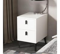 XKSJCDR Mesita De Noche con Dos Cajones, Acabado Sin Laca, Tiradores De Aleación De Aluminio, Diseño Elegante Y Versátil, Varios Estilos Disponibles, Perfecta For Dormitorios(White,Three50cm/19.6in)