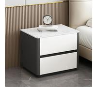 XKSJCDR Mesita De Noche De Madera Maciza, Armario De Almacenamiento, Bordes Redondeados, Fácil De Limpiar, Ecológica Y Sin Olores, Adecuada For Dormitorios Y Salones(Dark Gray+White,45cm/17.7in)