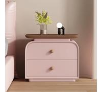 XKSJCDR Mesita De Noche De Madera Maciza, Armario De Almacenamiento, No Requiere Montaje, Encimera Espaciosa, Acabado Resistente A Los Arañazos Y A Las Garras De Los Gatos(Pink,60cm/23.6in)