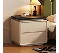 XKSJCDR Mesita De Noche De Madera Maciza con Amplios Cajones Y Guías Silenciosas, con Un Diseño De Armario Sin Juntas. Ideal For Dormitorios Y Salones(Black+Khaki,45cm/17.7in)