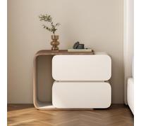 XKSJCDR Mesita de Noche Extensible, Mesita de Noche Minimalista, Bordes Redondeados, no Requiere Montaje, Almacenamiento Multifuncional, Uso doméstico(Style 2white,L 42cm/16.5in)