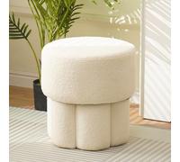 XKSJCDR Reposapiés For Escritorio, Taburete For Sofá, Forrado En Piel De Oveja, Disponible En Varios Estilos. Estable Y Resistente, For Salones Y Dormitorios(Mushroom Stool White)