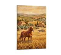XKUGA Andalucía - Póster de viaje a caballo con diseño de viñedo, cosecha de otoño, moderno, decorativo, arte de pared ideal para familia, cueva de hombre, sala de juegos, dormitorio de niños y niñas