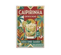 XKUGA Caipirinha - Póster de cóctel de mezcla de ron y lima brasileña, impresión moderna en lienzo decorativo, arte de pared ideal para familia, cueva de hombre, sala de juegos, dormitorio de niños y
