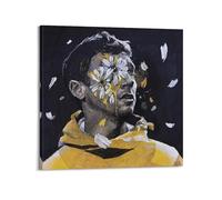 XKUGA Póster de arte musical, póster decorativo de flores amarillas y rockeras, lienzo para pared e impresión artística moderna, decoración de dormitorio familiar, pósteres de 20 x 20 pulgadas (50 x
