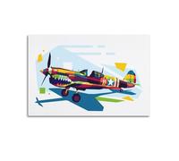XKUGA Póster de avión de combate militar P-40 Warhawk Fighter Jet, póster decorativo de lienzo para pared e impresión artística moderna de decoración de dormitorio familiar, pósteres de 40 x 60 cm
