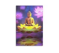 XKUGA Póster de budismo indio del templo espiritual de Buda venerable moderno decorativo, arte de pared ideal para familia, cueva de hombre, sala de juegos, dormitorio de niños y niñas, 30 x 45 cm
