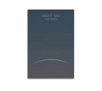 XKUGA Póster de cielo nocturno Zen, horizonte, estrellas, espacio tranquilo, meditación, moderno, decorativo, arte de pared ideal para familia, cueva de hombre, sala de juegos, dormitorio de niños y