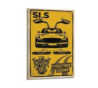 XKUGA Póster de coche deportivo alemán SLS Racing Performance, clásico, clásico, moderno, decorativo, arte de pared ideal para familia, cueva de hombre, sala de juegos, dormitorio de niños y niñas, 50