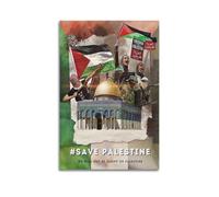 XKUGA Póster de la bandera palestina contra la guerra y la libertad de Gaza y la paz mundial, impresión moderna en lienzo, arte de pared ideal para familia, cueva de hombre, sala de juegos, dormitorio