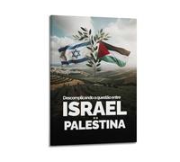 XKUGA Póster de la bandera palestina contra la guerra y la libertad de Gaza y la paz mundial, impresión moderna en lienzo, arte de pared ideal para familia, cueva de hombre, sala de juegos, dormitorio