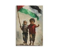 XKUGA Póster de paz mundial contra la guerra, Palestina, Gaza, niños, refugiados, moderno, decorativo, arte de pared ideal para familia, cueva de hombre, sala de juegos, dormitorio de niños y niñas
