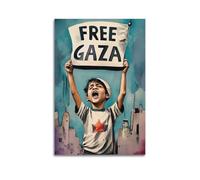 XKUGA Póster de paz mundial contra la guerra, Palestina, Gaza, niños, refugiados, moderno, decorativo, arte de pared ideal para familia, cueva de hombre, sala de juegos, dormitorio de niños y niñas