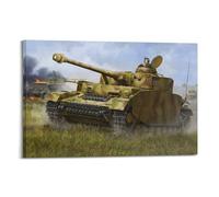 XKUGA Póster de tanque vintage de la Segunda Guerra Mundial Pzkpfw IV Ausf.H, póster de tanque mediano alemán, pintura decorativa, lienzo para pared e impresión artística moderna para dormitorio