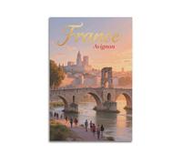 XKUGA Póster de viaje de Francia Aviñón Pont d'Avignon Palais Des Papes, póster decorativo de lienzo para pared e impresión artística moderna para dormitorio familiar, pósteres de decoración de