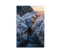 XKUGA Póster Nature Balance de Frozen Boulder Cliff Serenity Healing Calm Modern Decorative Canvas Prints - Arte de pared ideal para familia, cueva de hombre, sala de juegos, dormitorio de niños y