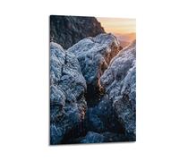 XKUGA Póster Nature Balance de Frozen Boulder Cliff Serenity Healing Calm Modern Decorative Canvas Prints - Arte de pared ideal para familia, cueva de hombre, sala de juegos, dormitorio de niños y