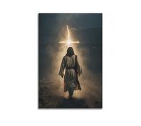 XKUGA Póster religioso de cristianismo Jesús, pintura decorativa, lienzo, póster de pared e imagen artística moderna para decoración de dormitorio familiar, 40 x 60 cm