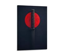 XKUGA Póster vintage de espada samurái japonesa, pintura decorativa, lienzo, póster de pared e imagen artística moderna para decoración de dormitorio familiar, pósteres de 12 x 18 pulgadas (30 x 45 cm