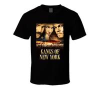 XKYYPOORWW Gangs of York Di Caprio Lewis Diaz Movie Fan T ShirtBlackS