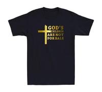 XKYYPOORWW God s Children Are Not For Sale Cross Christian Quote Saying Men s T-ShirtBlack3XL