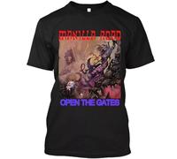XKYYPOORWW Popular Manilla Road Open The Gates American Music Graphic T-ShirtBlackL