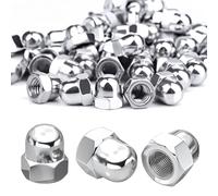 Xkzhrr 50 piezas M4 Tuercas Sombrerete, Sombrerete DIN 1587 Alta Forma A2 V2A Tuerca Sombrerete Hexagonales para Tornillos Pernos Roscados & Varillas Roscadas (M4)