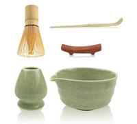Xkzhrr Juego de matcha de 5 piezas, agitador matcha, agitador matcha, juego de batidores matcha, juego de cerámica matcha incluye cuenco de matcha con vertedor, juego de té matcha de cerámica (color