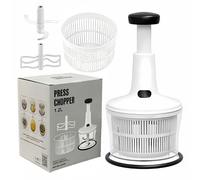 Xkzhrr Picadora Manual,1200ML Picador de cebolla,Cortador Cebolla Trituradora Multiusos,utilizado para cebolla, ajo, carne, vegetal, puré alimentos (Blanco)