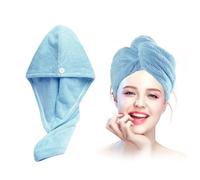 Xkzhrr Toallas para Secar El Pelo, 2pcs Gorro de Pelo Seco para Mujeres, Toalla Pelo Microfibra Anti frizz,Turbante Microfibra Pelo,SúPer Absorbentes de Secado RáPido(Azul)