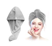 Xkzhrr Toallas para Secar El Pelo, 2pcs Gorro de Pelo Seco para Mujeres, Toalla Pelo Microfibra Anti frizz,Turbante Microfibra Pelo,SúPer Absorbentes de Secado RáPido(Gris)