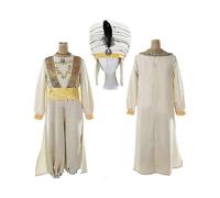 (XL-cosplay costume,black feather set)New 3xl Aladdin Lamp Prince Aladdin Costume For Adult Man Dance Party Movie Cosplay Costume