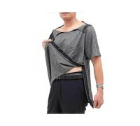 (XL,Grey)Unisex Post Shoulder Surgery Shirts Side Snap On Design For Rotator Cuff Recovery Comfortable Medical Wear