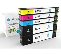 XL-Ink Cartuchos de tinta compatibles con HP 973x / HP973x Economy Pack of 5 (CMY + 2X BK: HP 2X L0S07AE, F6T81AE, F6T82AE, F6T83AE. Capacidad: 2 x 10,000 páginas, 3 x 7000 páginas)