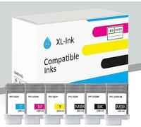 XL-Ink Compatible con Canon PFI-102 Juego de ahorro de 6 unidades (2 MBK/BK/C/M/Y) - Compatible